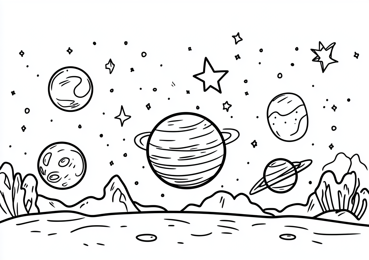 Space Coloring Pages, Space mysterious