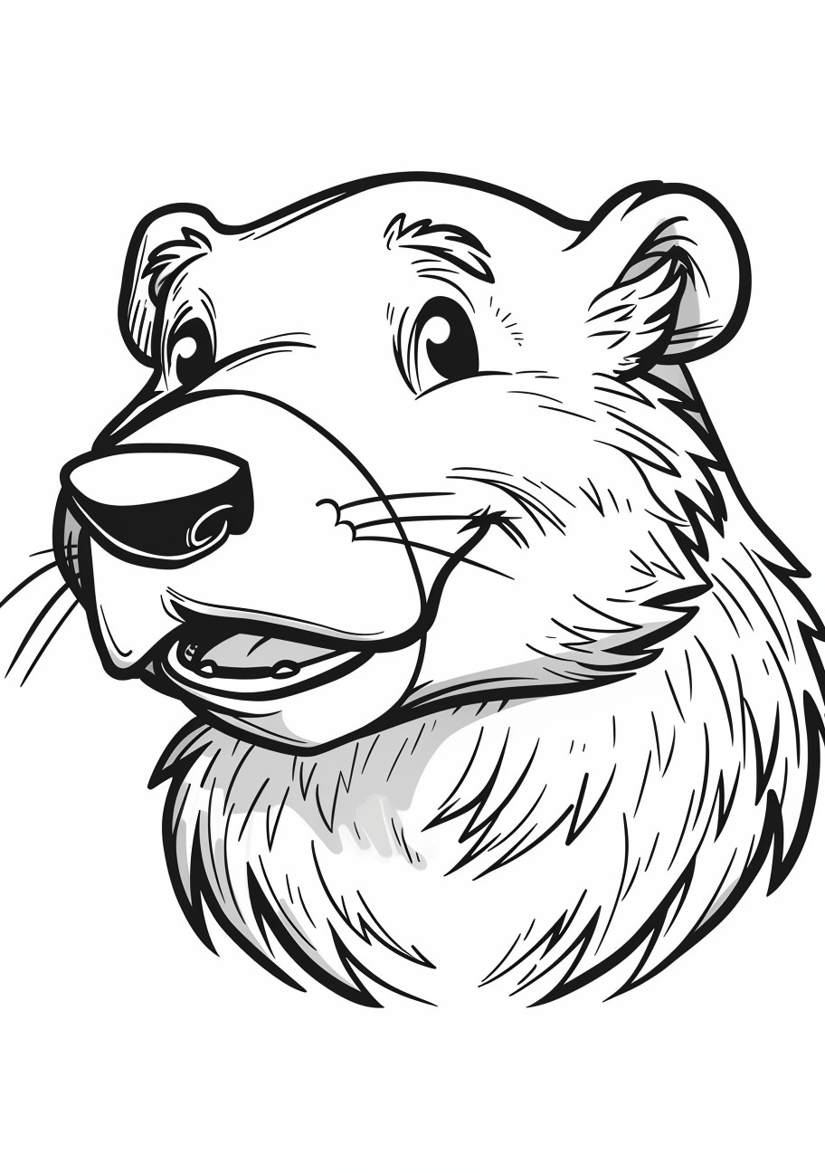 Beaver Coloring Pages, Face of Beaver