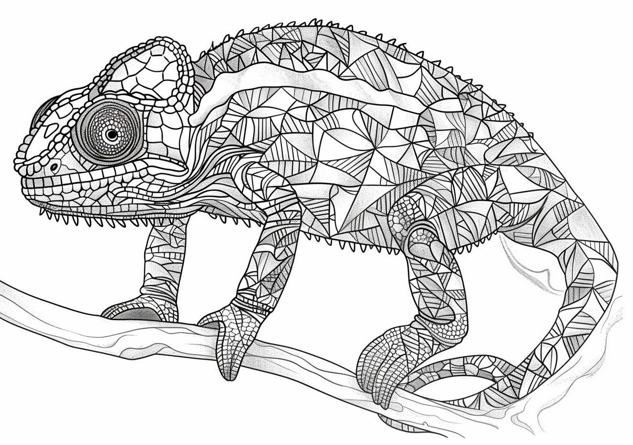 Сhameleon Coloring Pages, Mandala Chameleon