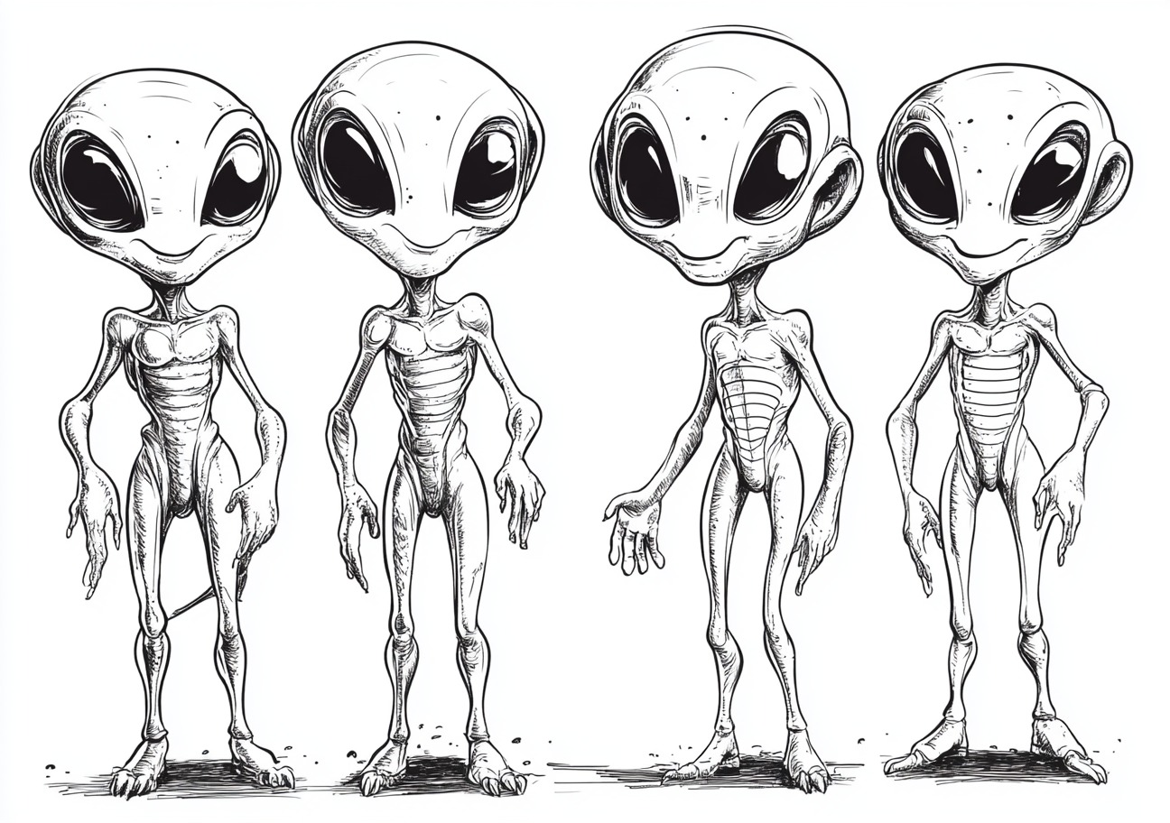 Aliens Coloring Pages, Aliens funny