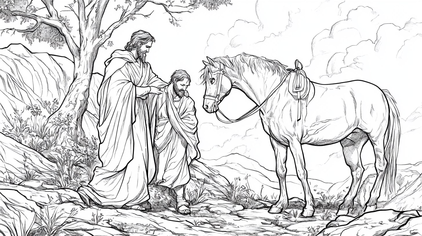 Bible Stories Coloring Pages, Bible Stories of the Good Samaritan