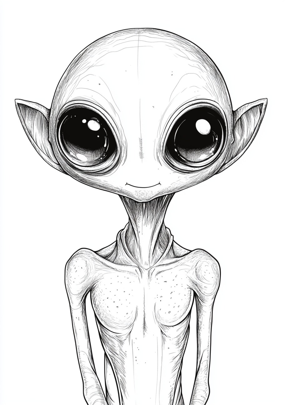 Aliens Coloring Pages, Aliens friendly