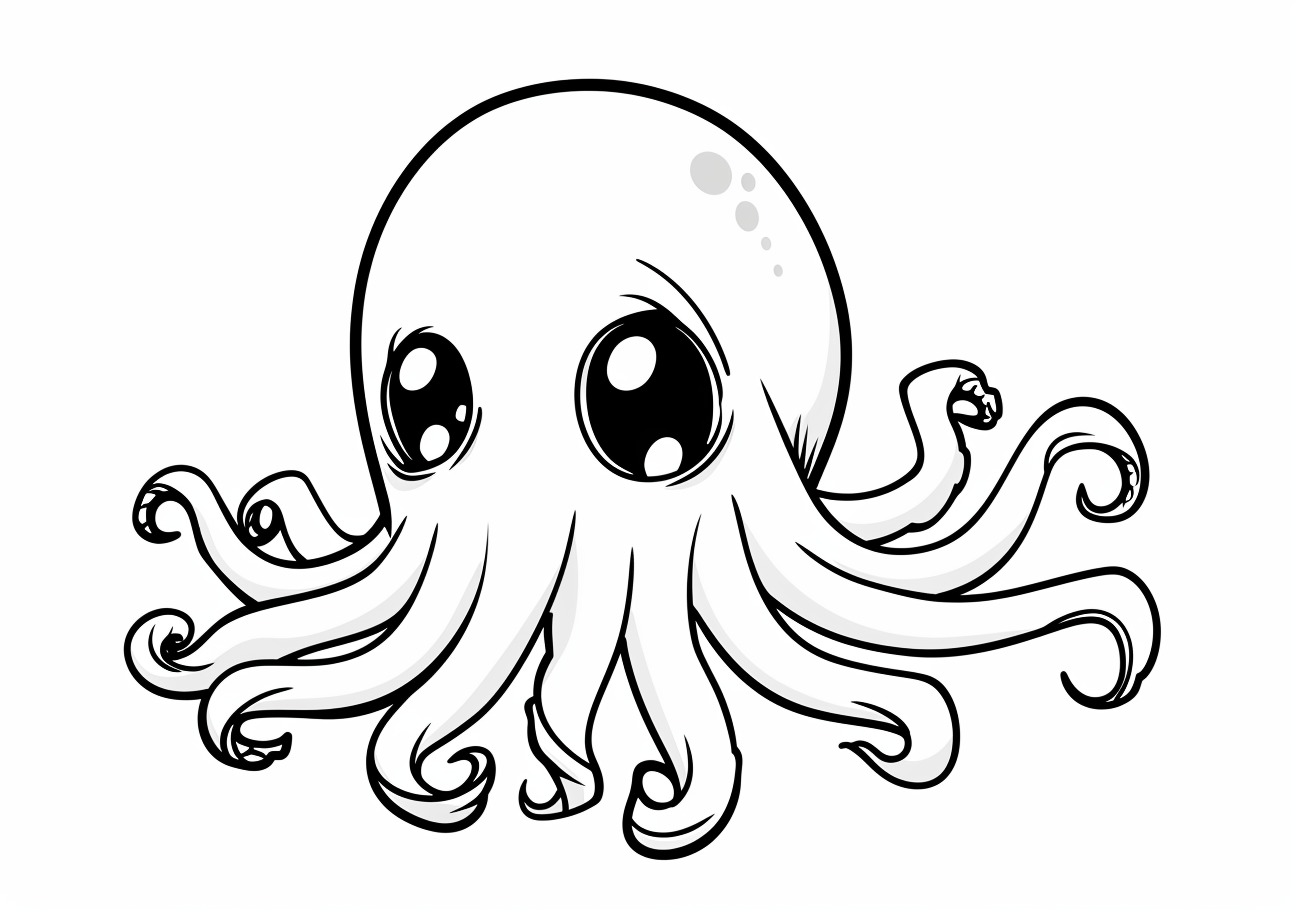 Squid Coloring Pages, Sad Squid