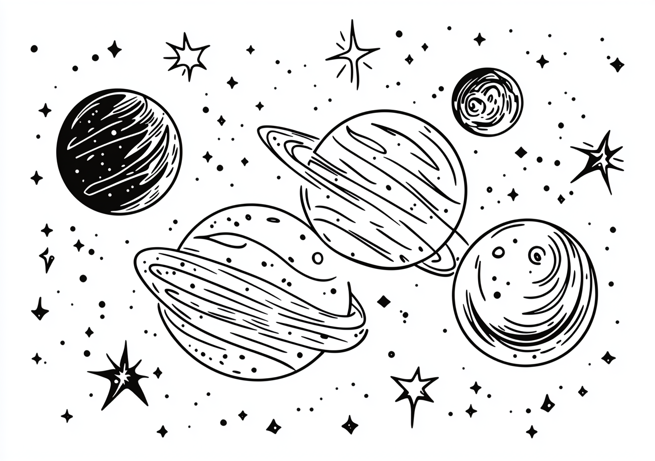 Space Coloring Pages, Space glowing