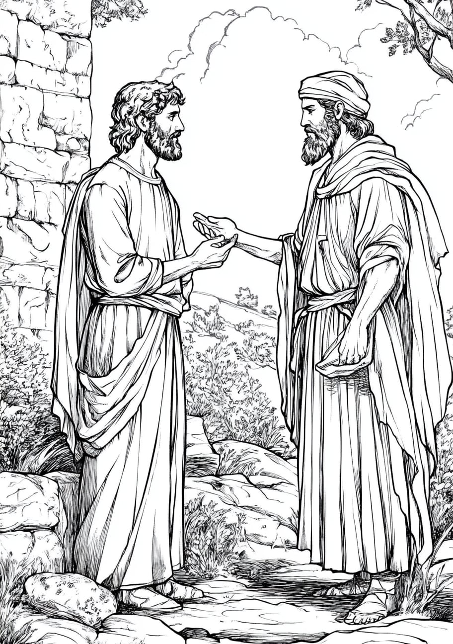 Samuel chooses David as King Coloring Pages, David being anointed in a humble setting