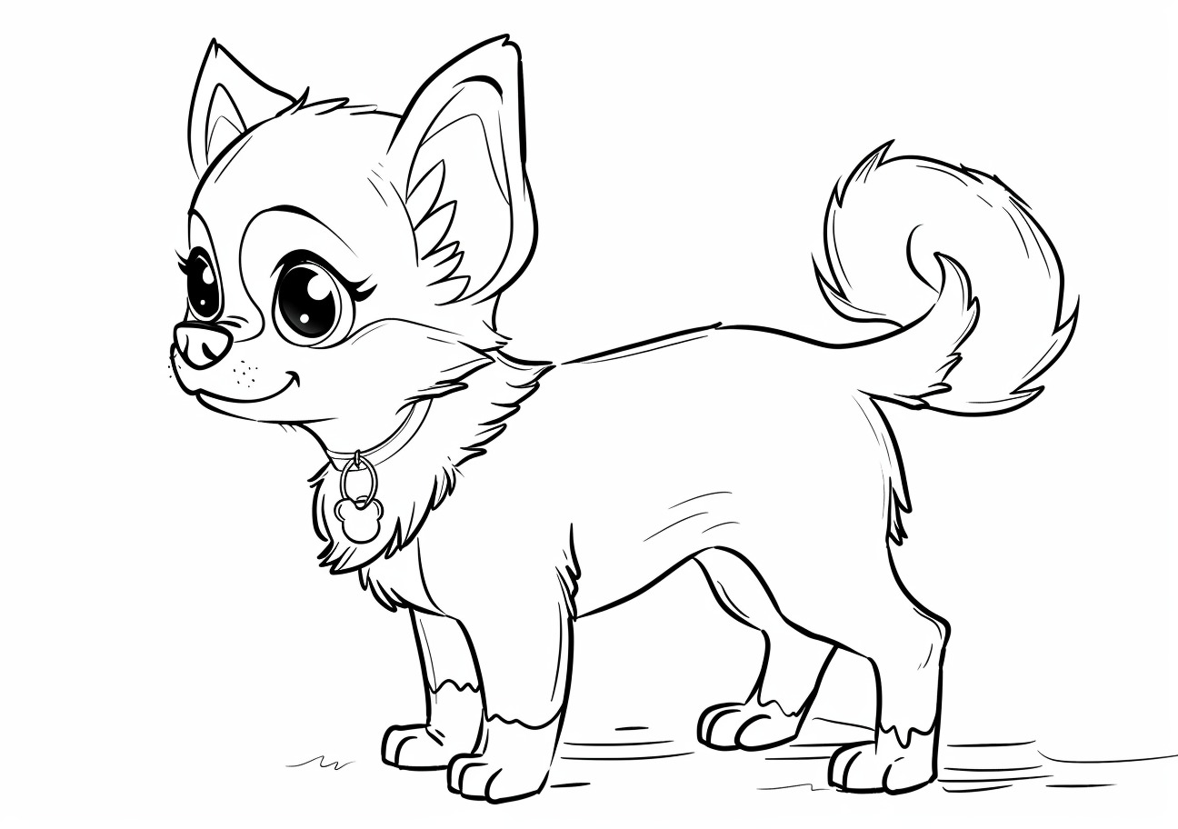 Chihuahua Coloring Pages, Cartoon child Chihuahua