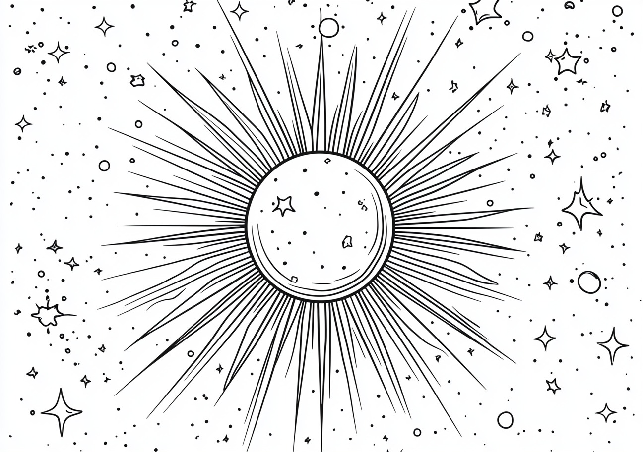 Sun Coloring Pages, Sun radiant