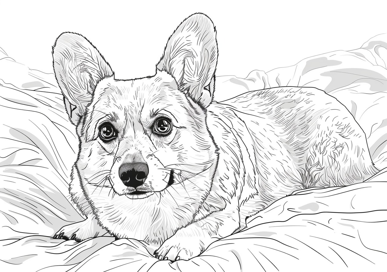 Corgi Coloring Pages, Realistic Corgi