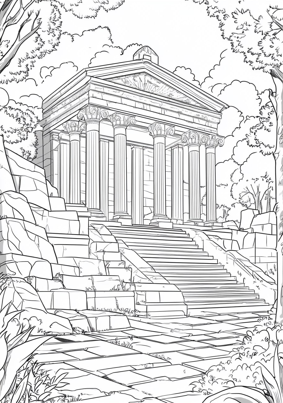 King Solomon Coloring Pages, King Solomon building the Temple