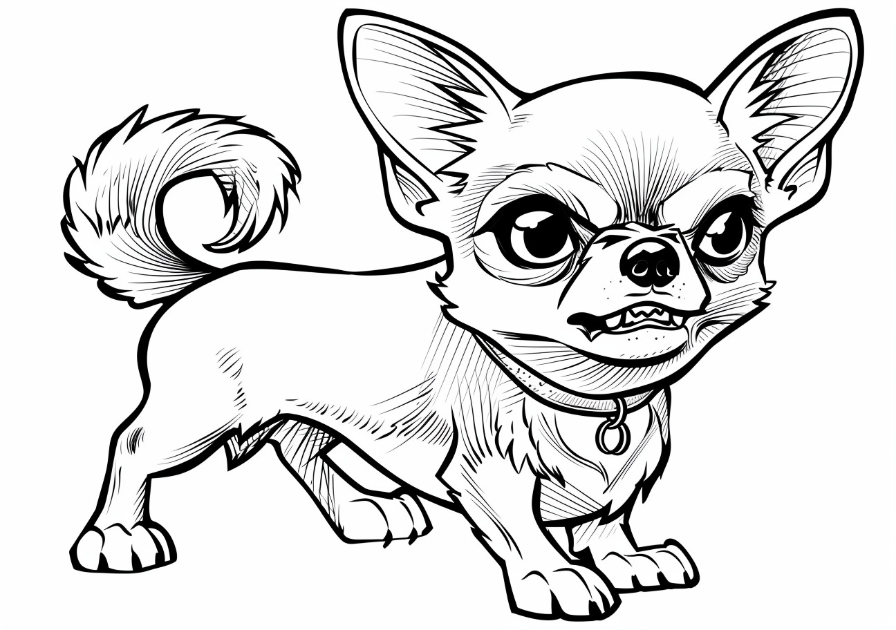 Chihuahua Coloring Pages, Angry Chihuahua