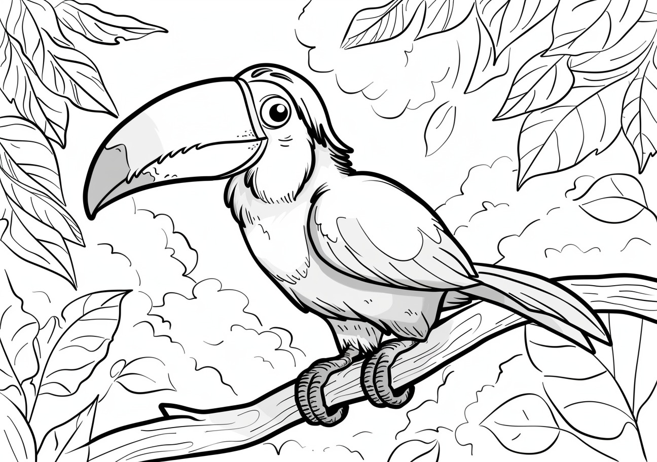 Toucan Coloring Pages, Cute Toucan