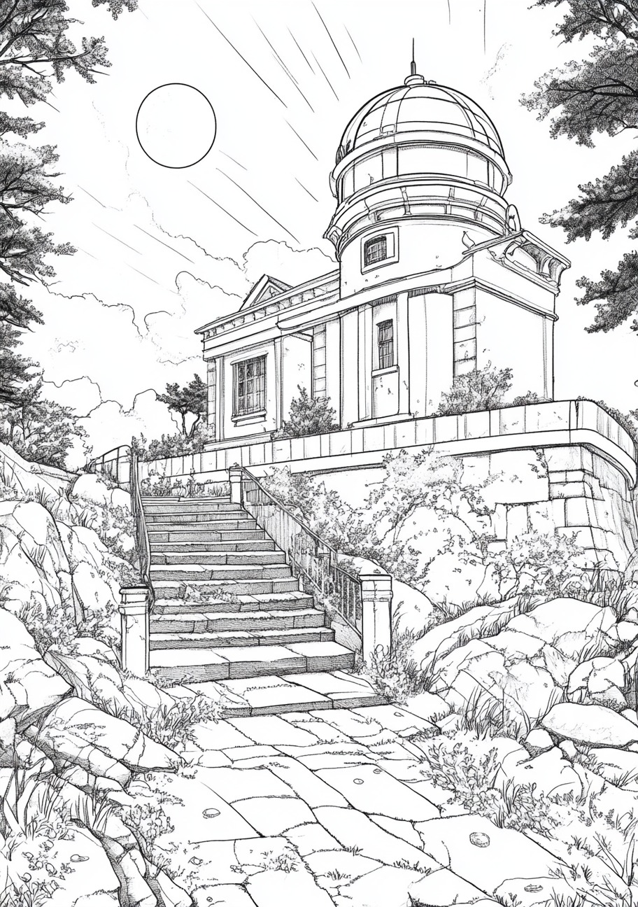 Observatory Coloring Pages, Observatory abandoned