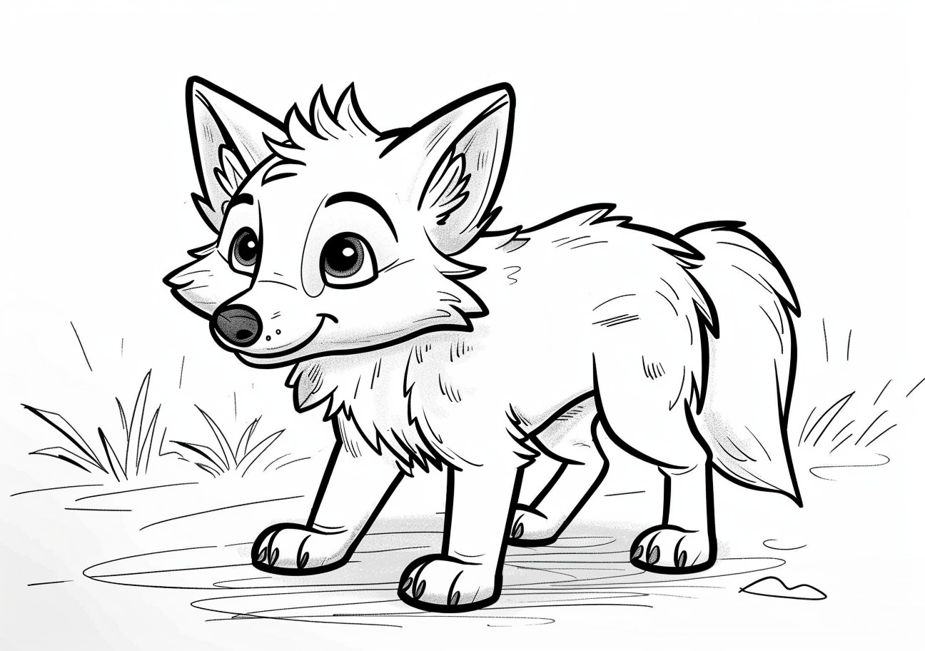 Coyote Coloring Pages, Cute Coyote