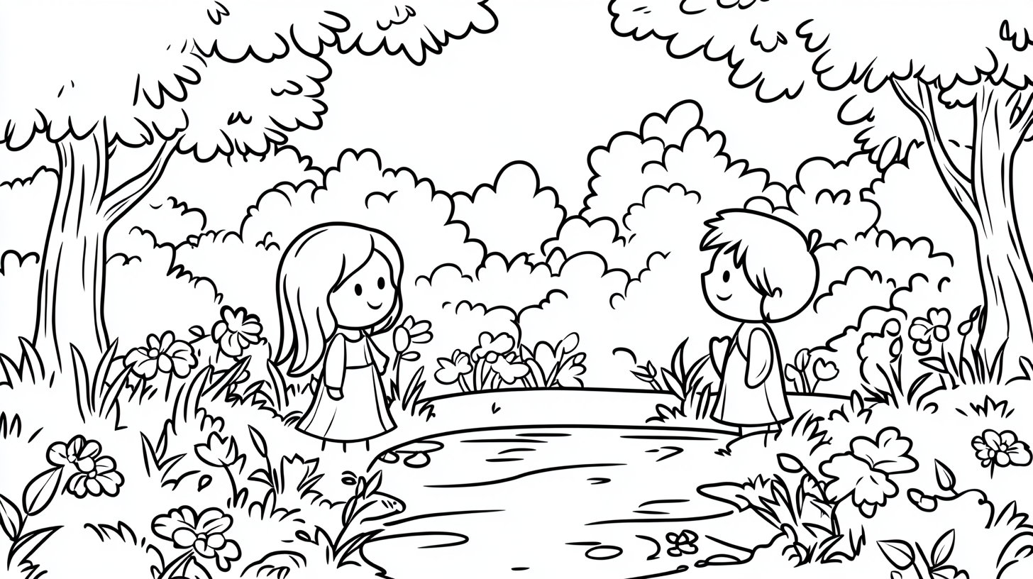 Adam and Eve Coloring Pages, Adam and Eve in the Garden of Eden