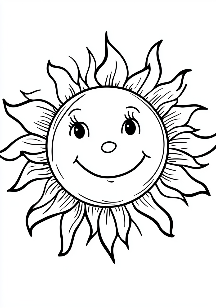 Sun Coloring Pages, Sun joyful