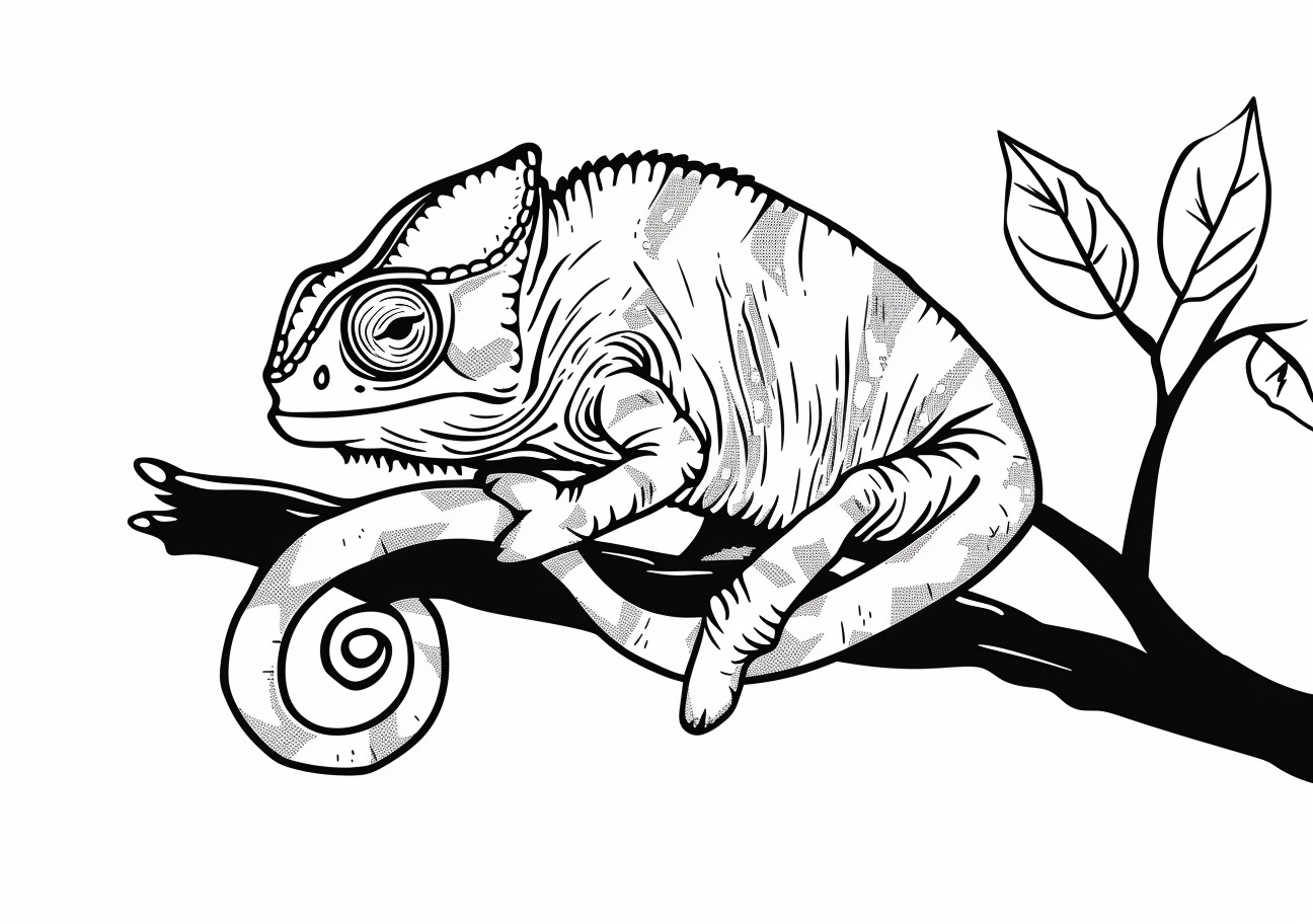 Сhameleon Coloring Pages, Sad Chameleon