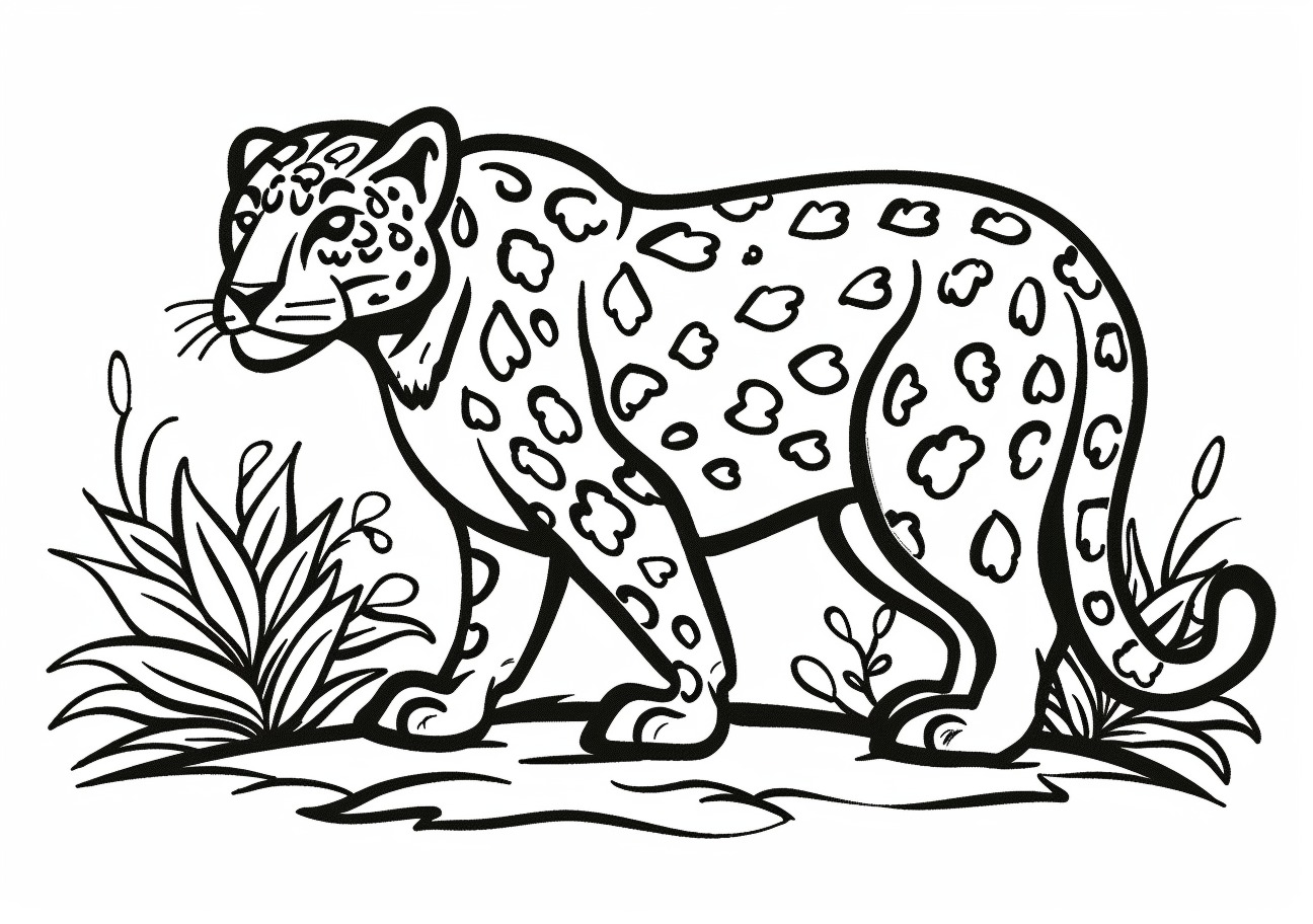 Jaguar Coloring Pages, Cartoon Jaguar