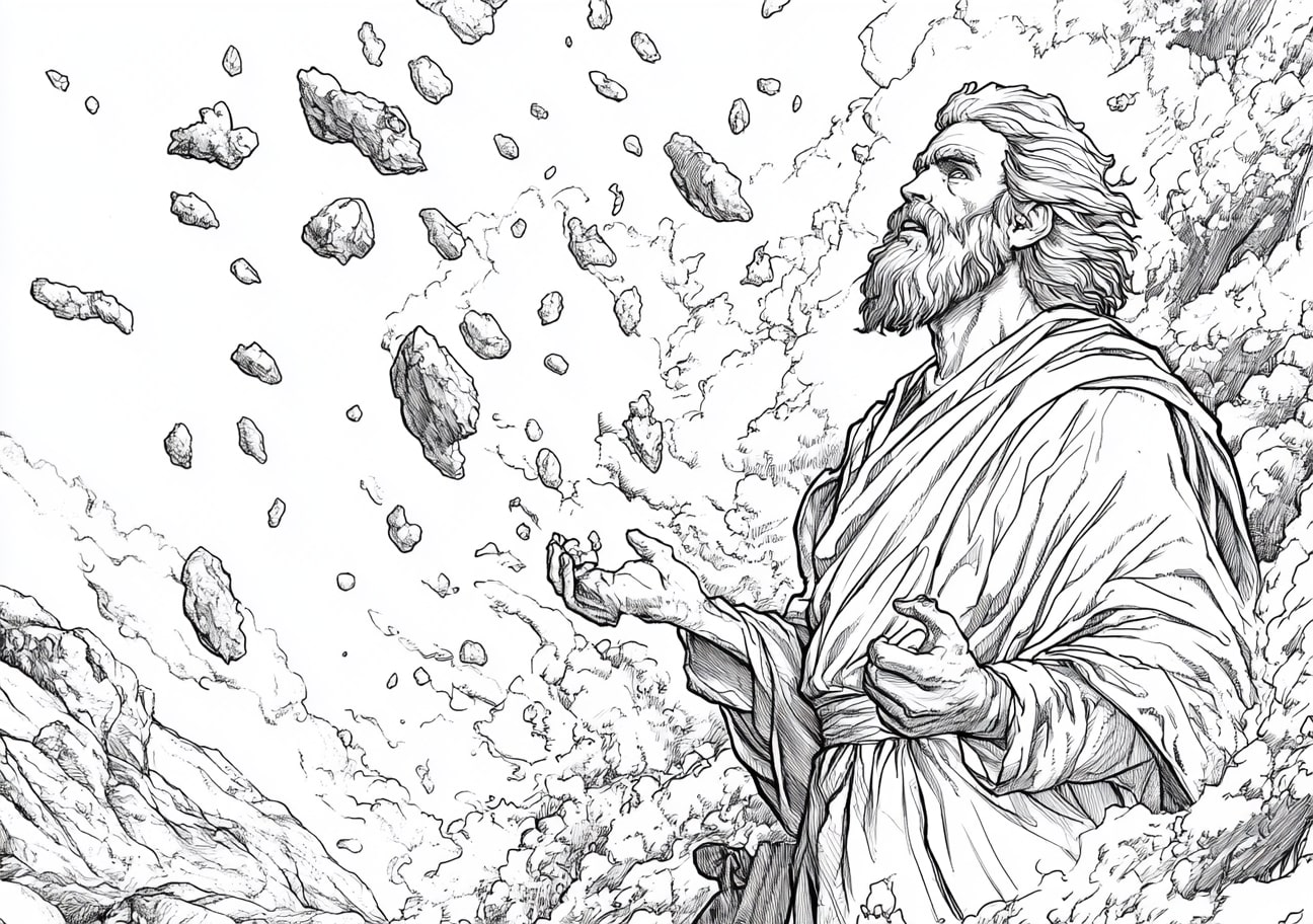 Exodus Coloring Pages, Exodus with the manna fallin from heaven