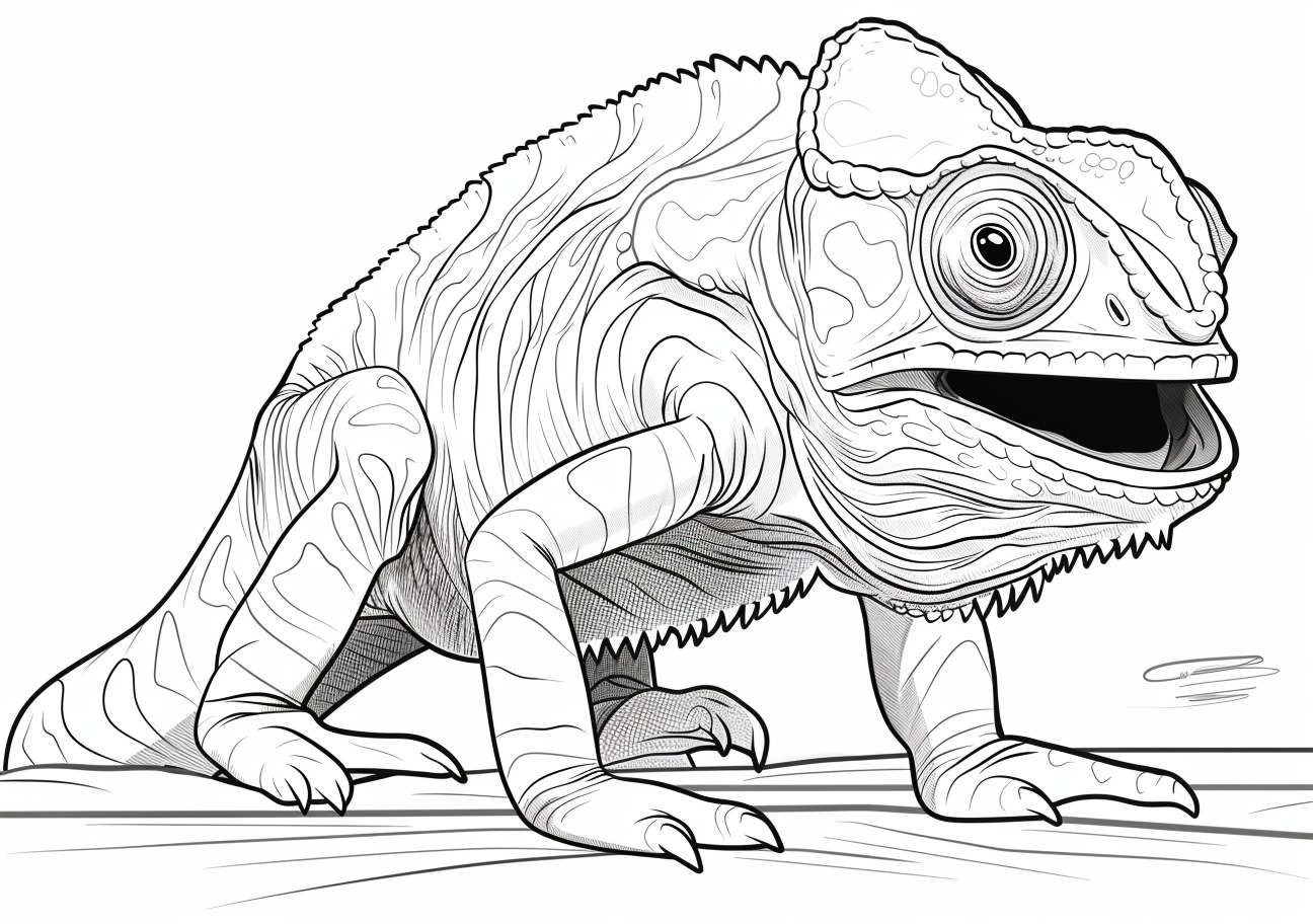 Сhameleon Coloring Pages, Angry Chameleon