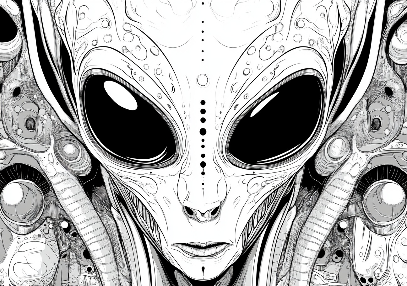 Aliens Coloring Pages, Aliens detailed