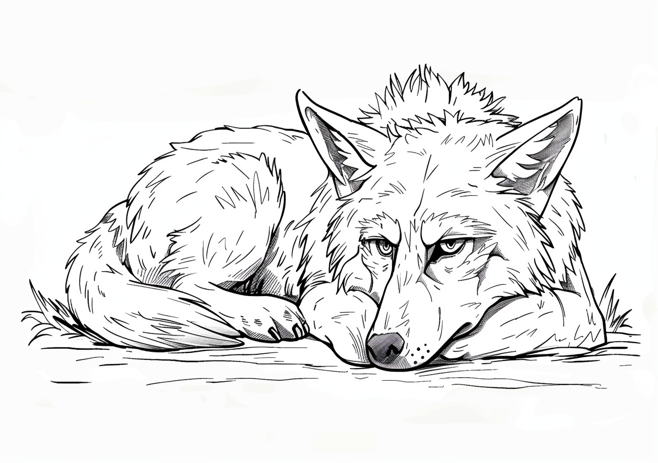Coyote Coloring Pages, Sad Coyote