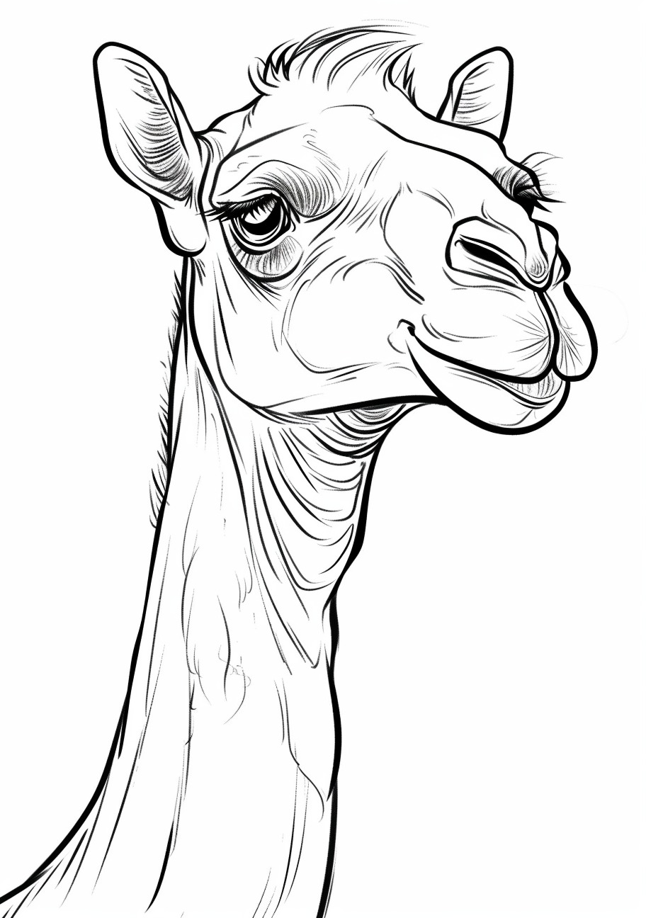 Camel Coloring Pages, Face of Camel