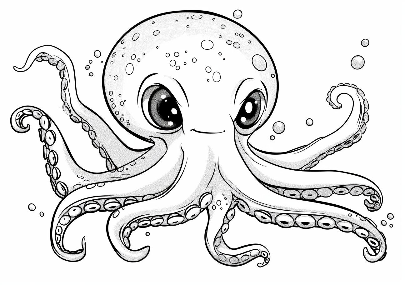 Squid Coloring Pages, Child Squid