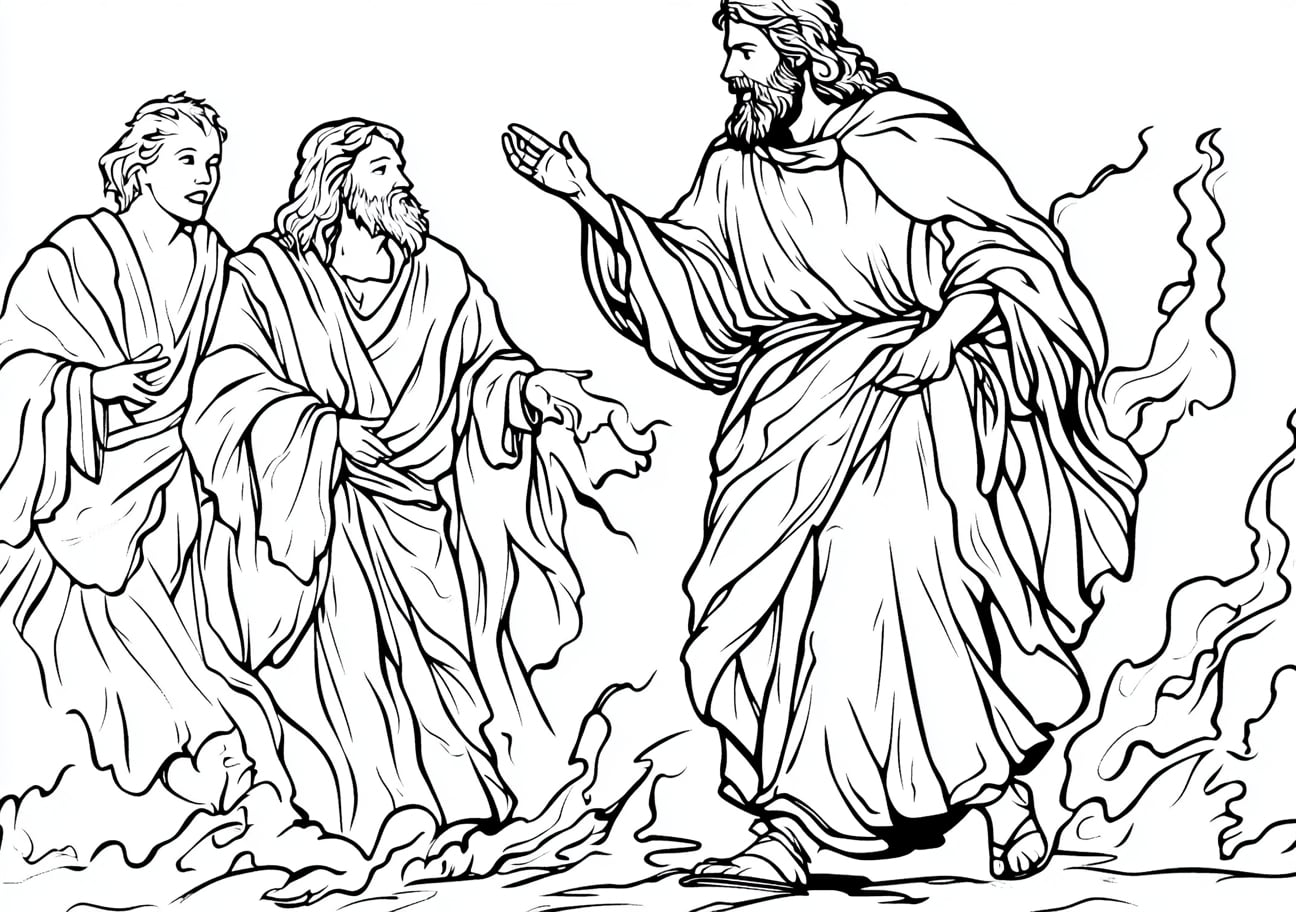 Miracles of Jesus Coloring Pages, Jesus casting out demons