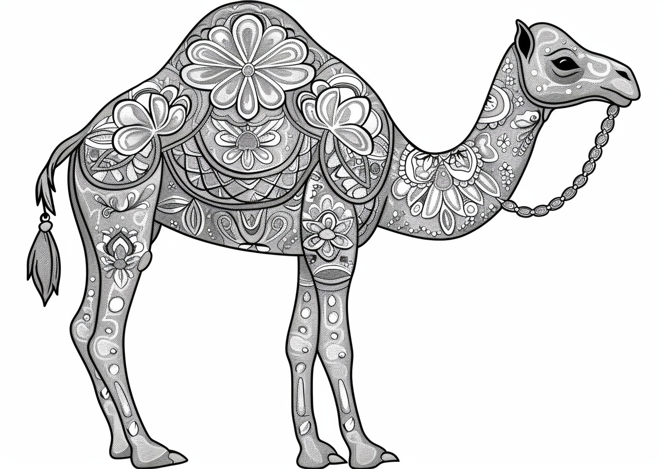 Animals Coloring Pages, Mandala camel