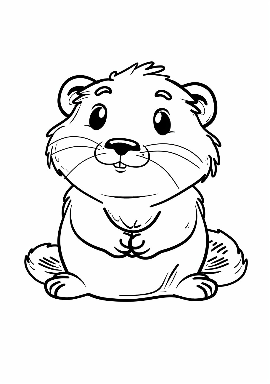 Beaver Coloring Pages, Kawaii Beaver