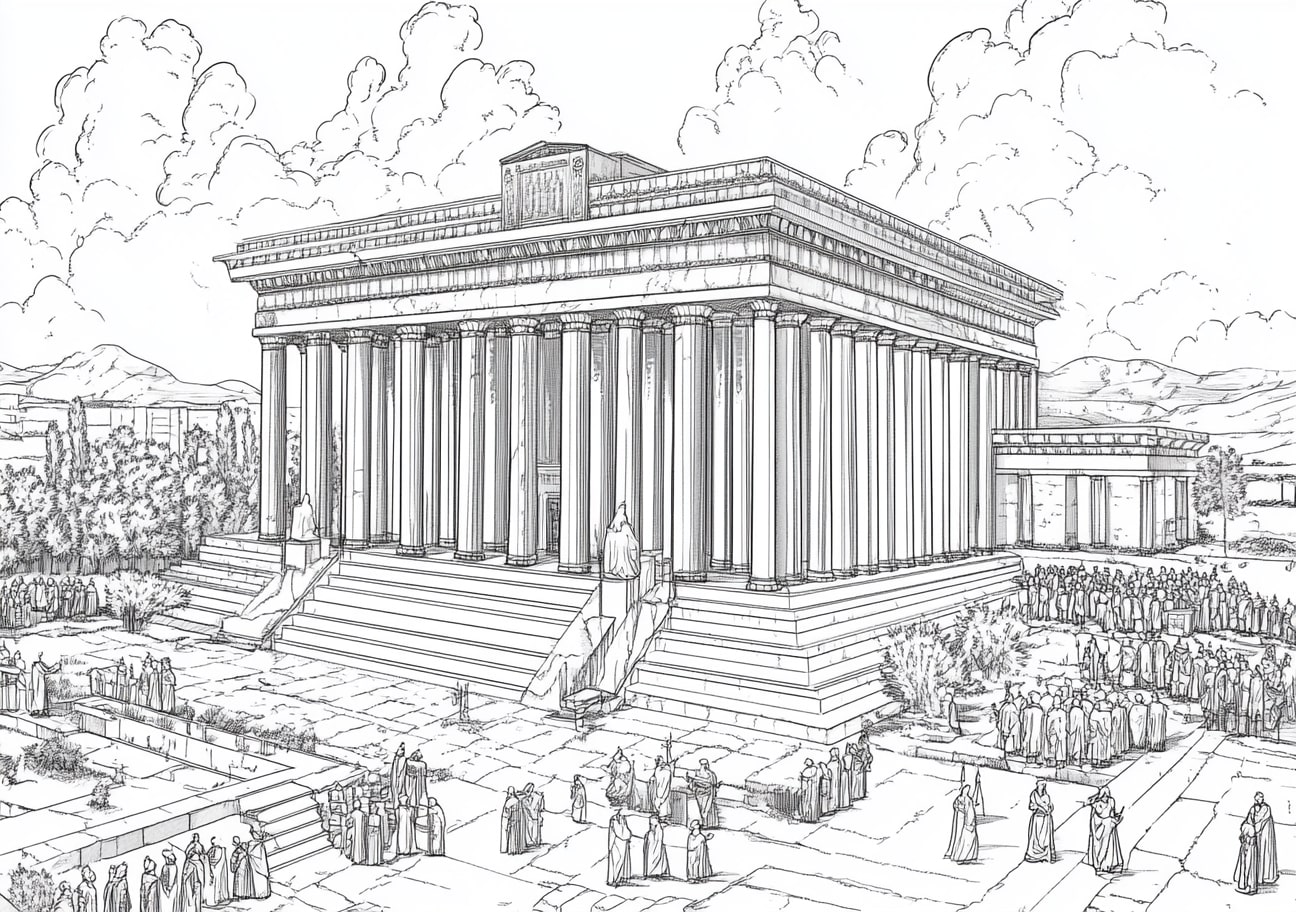 King Solomon Coloring Pages, King Solomons dedication of the Temple