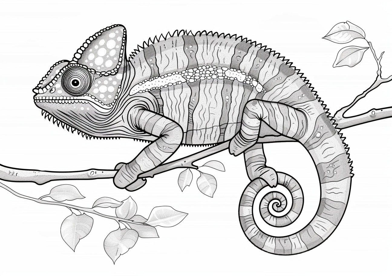 Сhameleon Coloring Pages, Realistic Chameleon