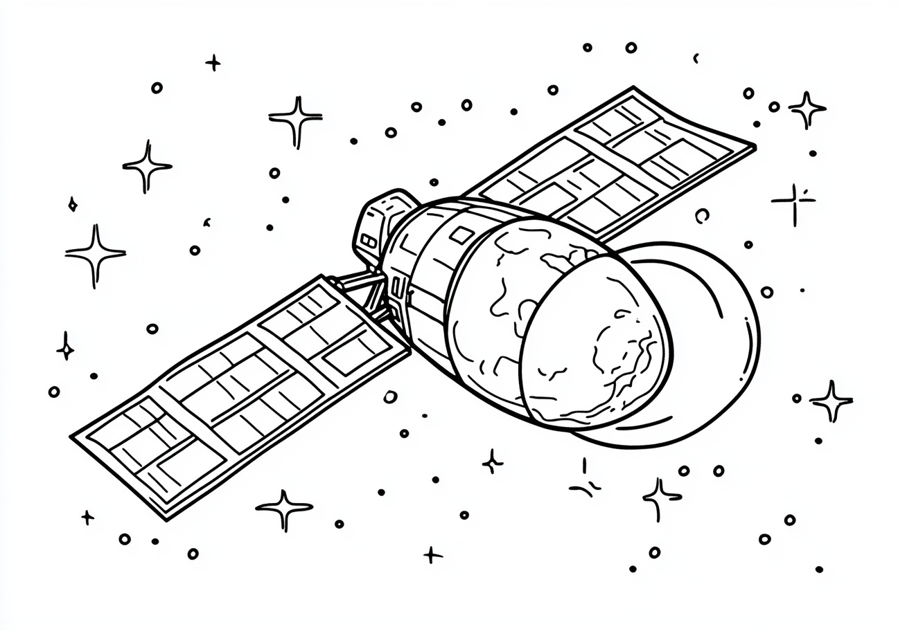 Satellite Coloring Pages, Satellite glowing