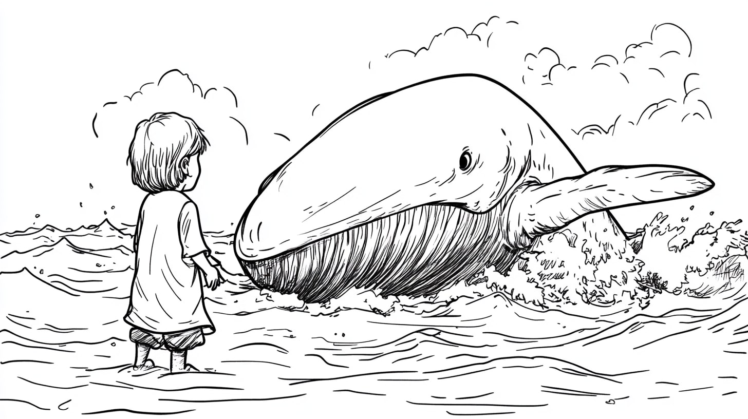 Bible Stories Coloring Pages, Bible Stories of Jonah and the Whale