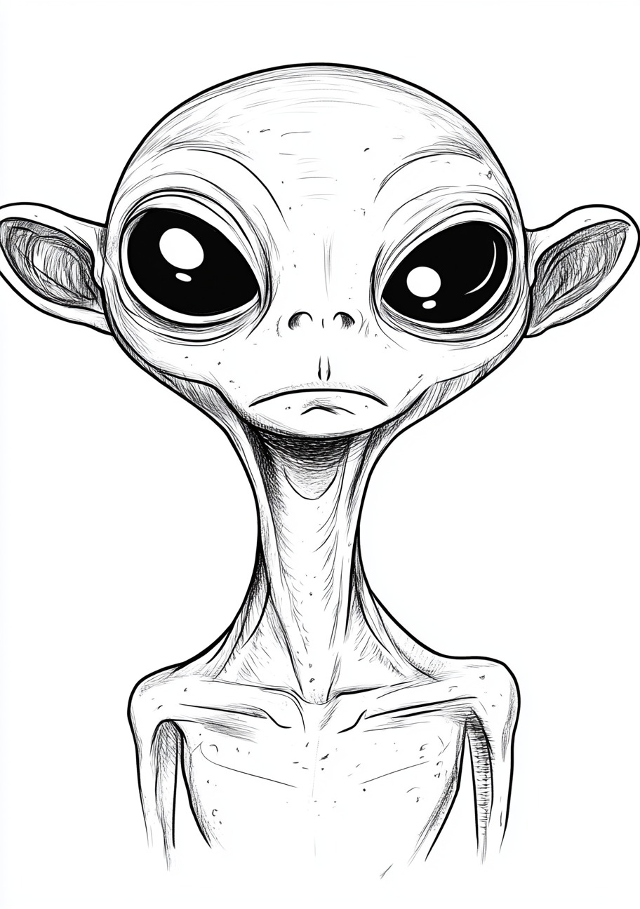 Aliens Coloring Pages, Aliens curious