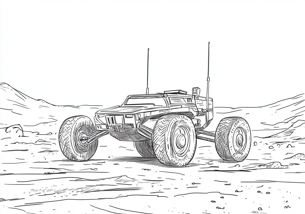 Moon Rover Coloring Pages, Moon Rover modern