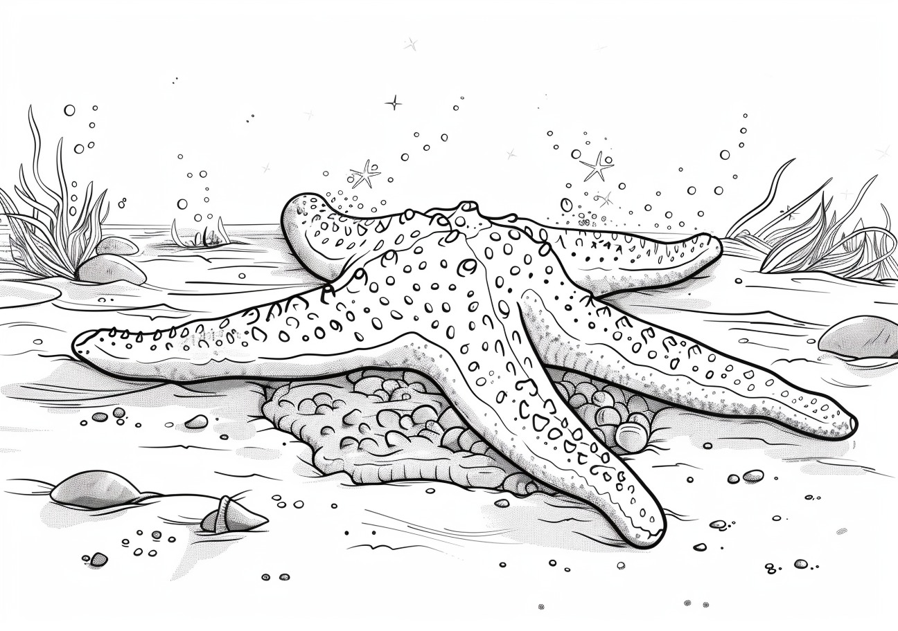 Starfish Coloring Pages, Sleeping Starfish