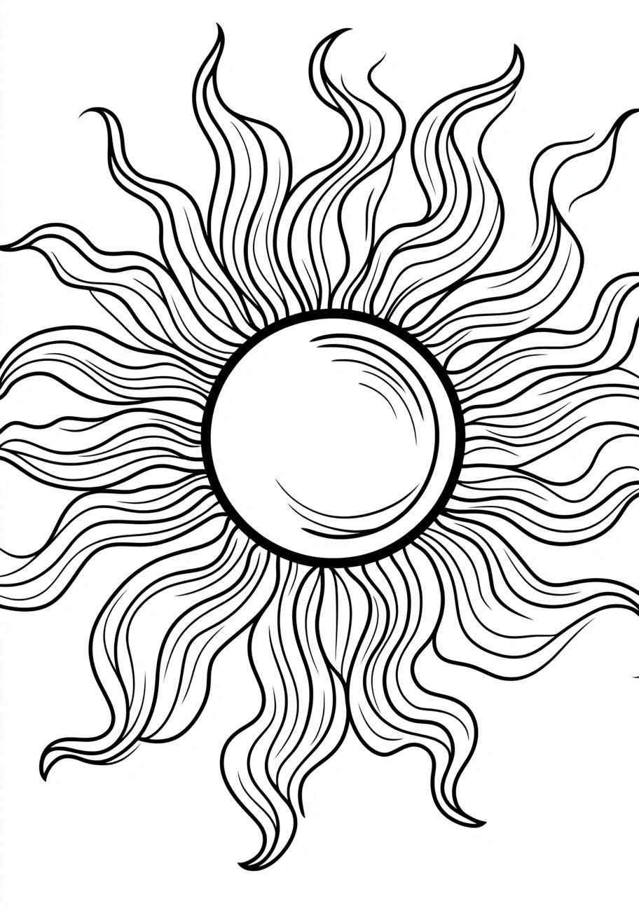 Sun Coloring Pages, Sun powerful