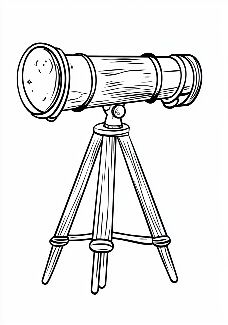 Telescope Coloring Pages, Telescope shining