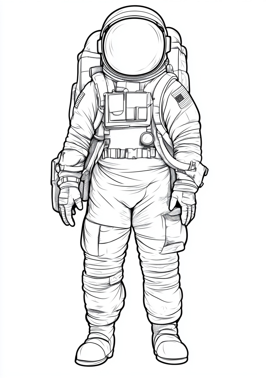 Astronauts Coloring Pages, Astronauts curious