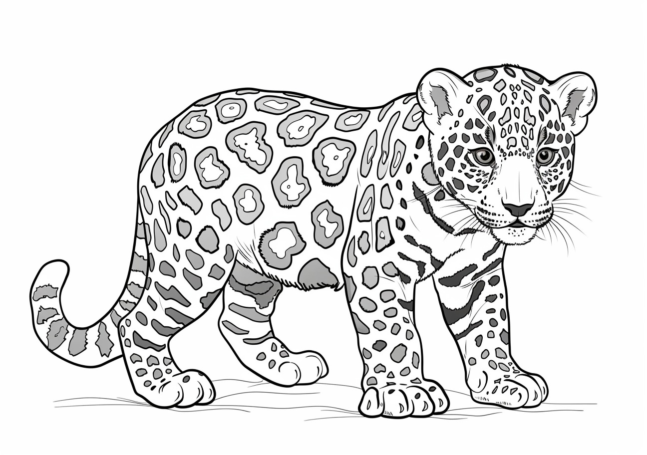 Jaguar Coloring Pages, Child Jaguar