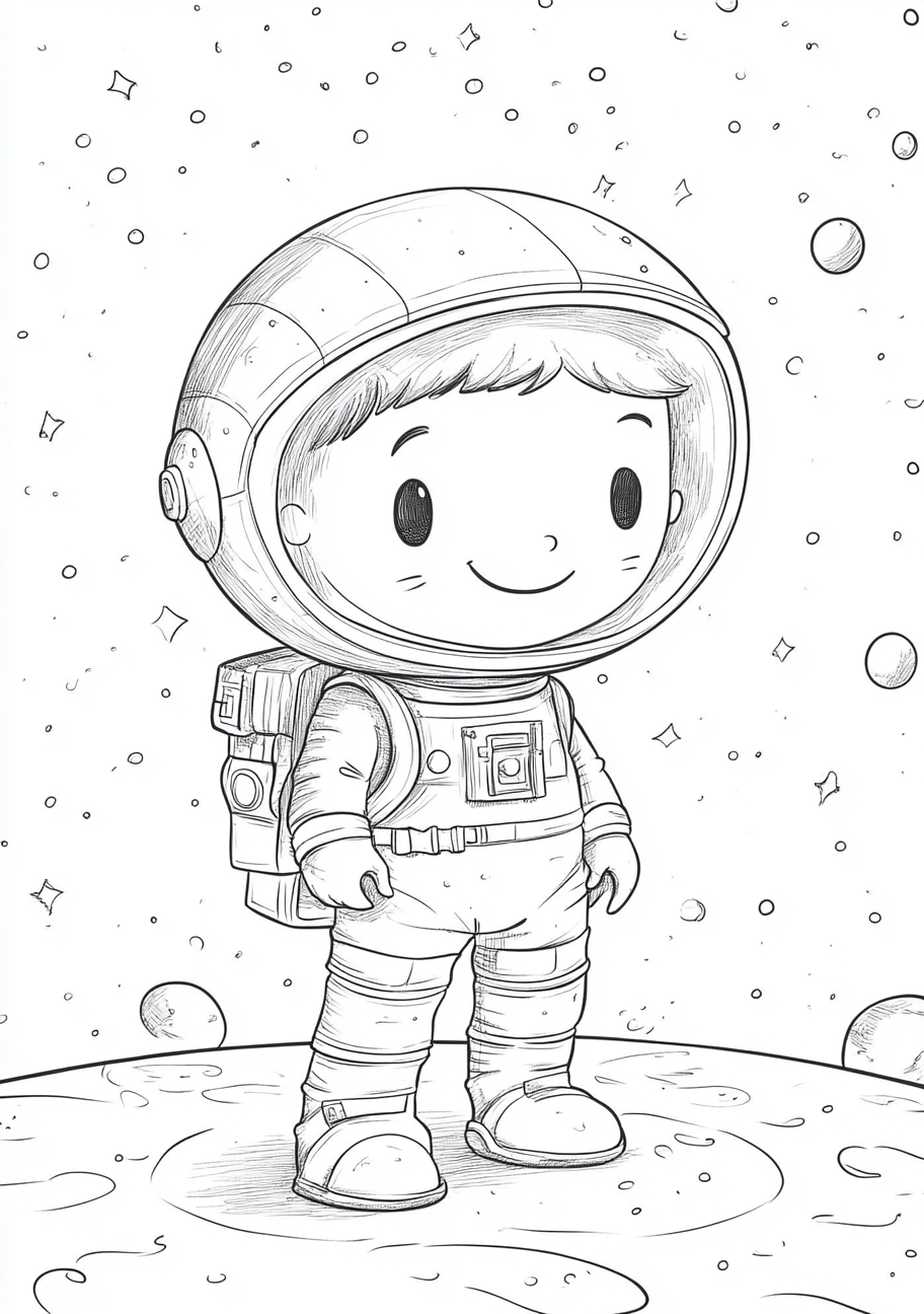 Space Coloring Pages, Space joyful