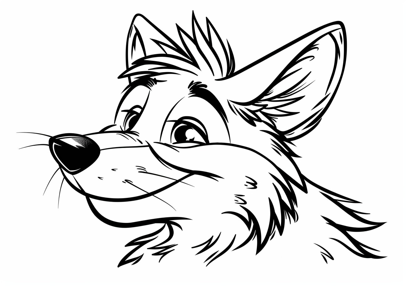 Coyote Coloring Pages, Smiling Coyote