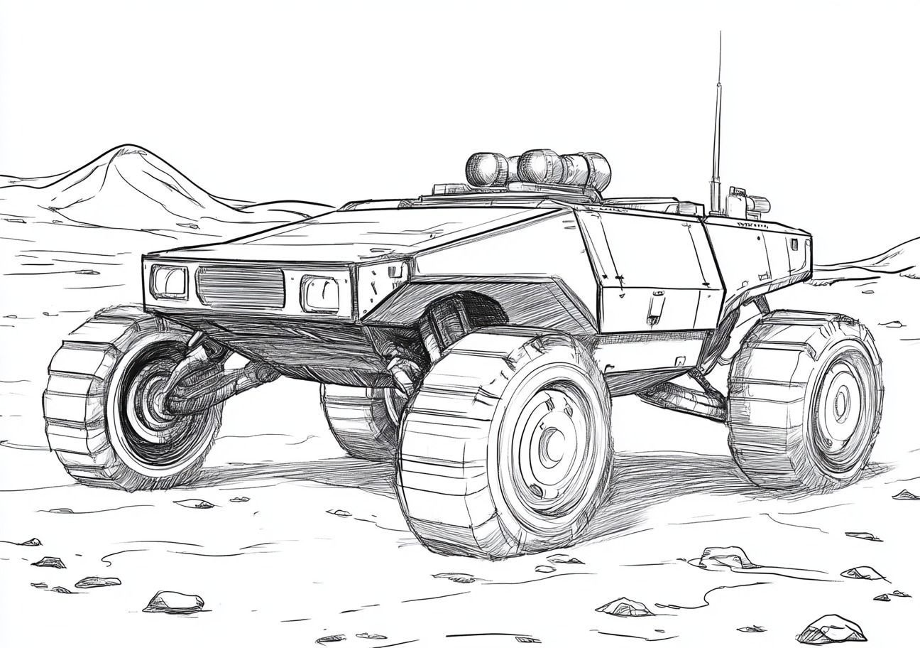 Moon Rover Coloring Pages, Moon Rover shining