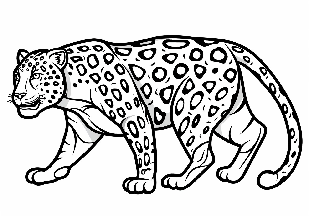 Jaguar Coloring Pages, Cute Jaguar