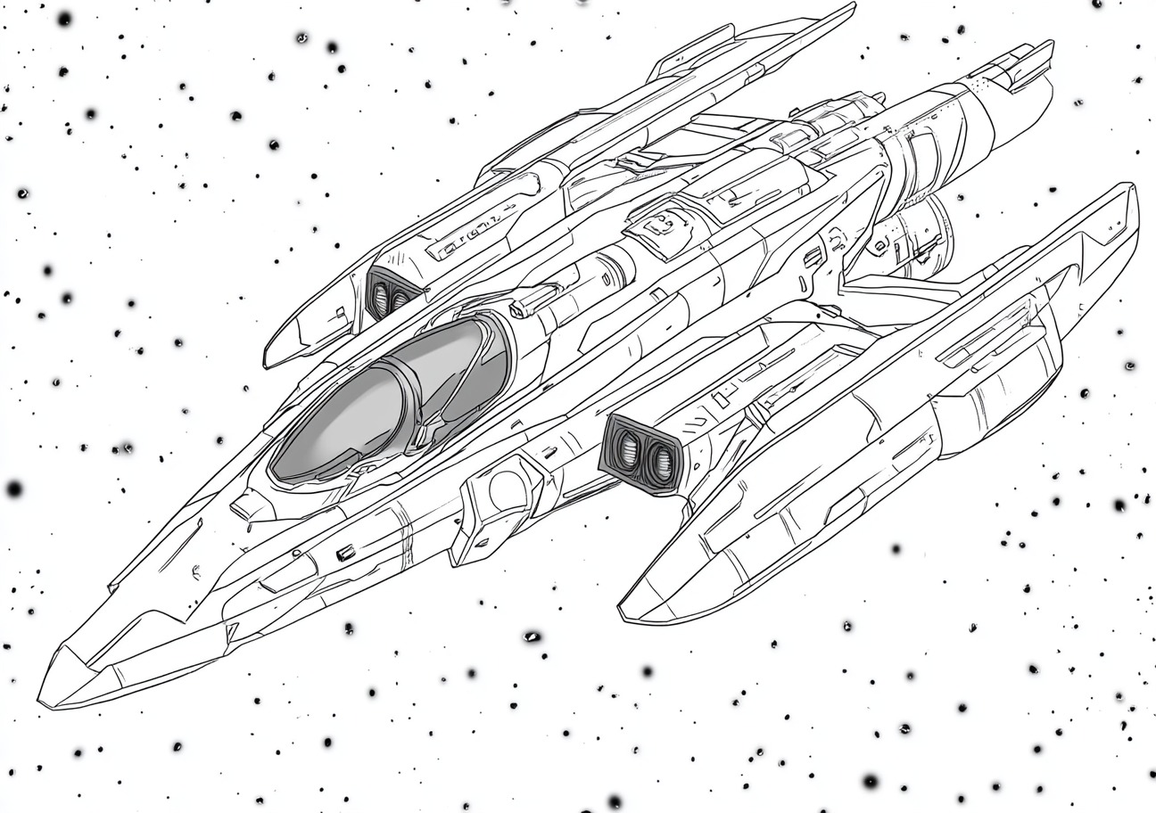 Spaceship Coloring Pages, Spaceship high-tech