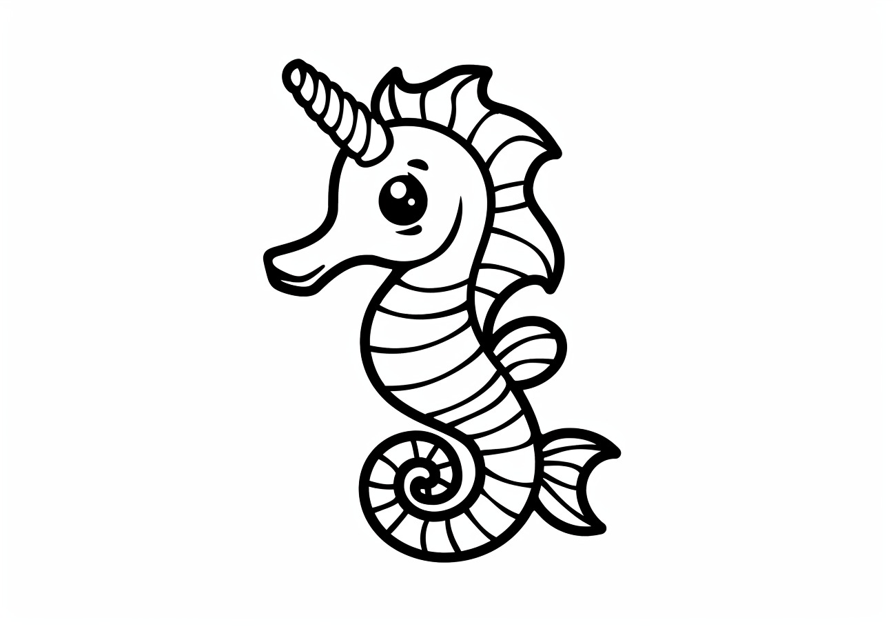 Seahorse Coloring Pages, Very cute Seahorse