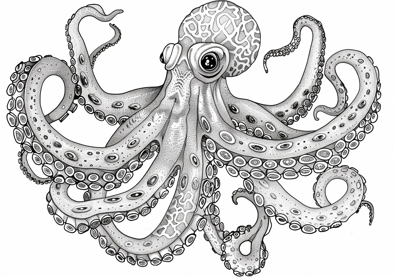 Octopus Coloring Pages, Mandala octopus