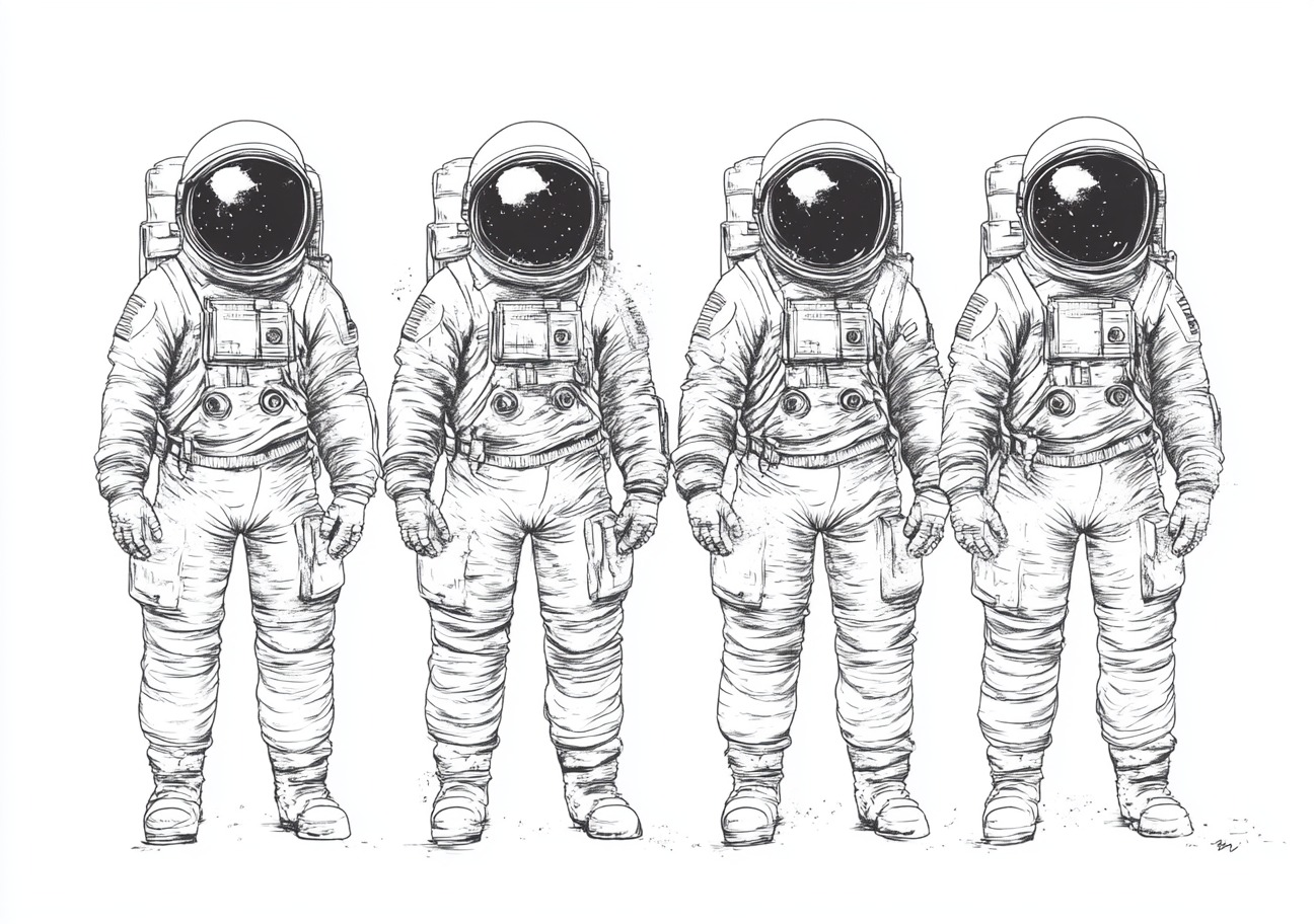 Astronauts Coloring Pages, Astronauts detailed