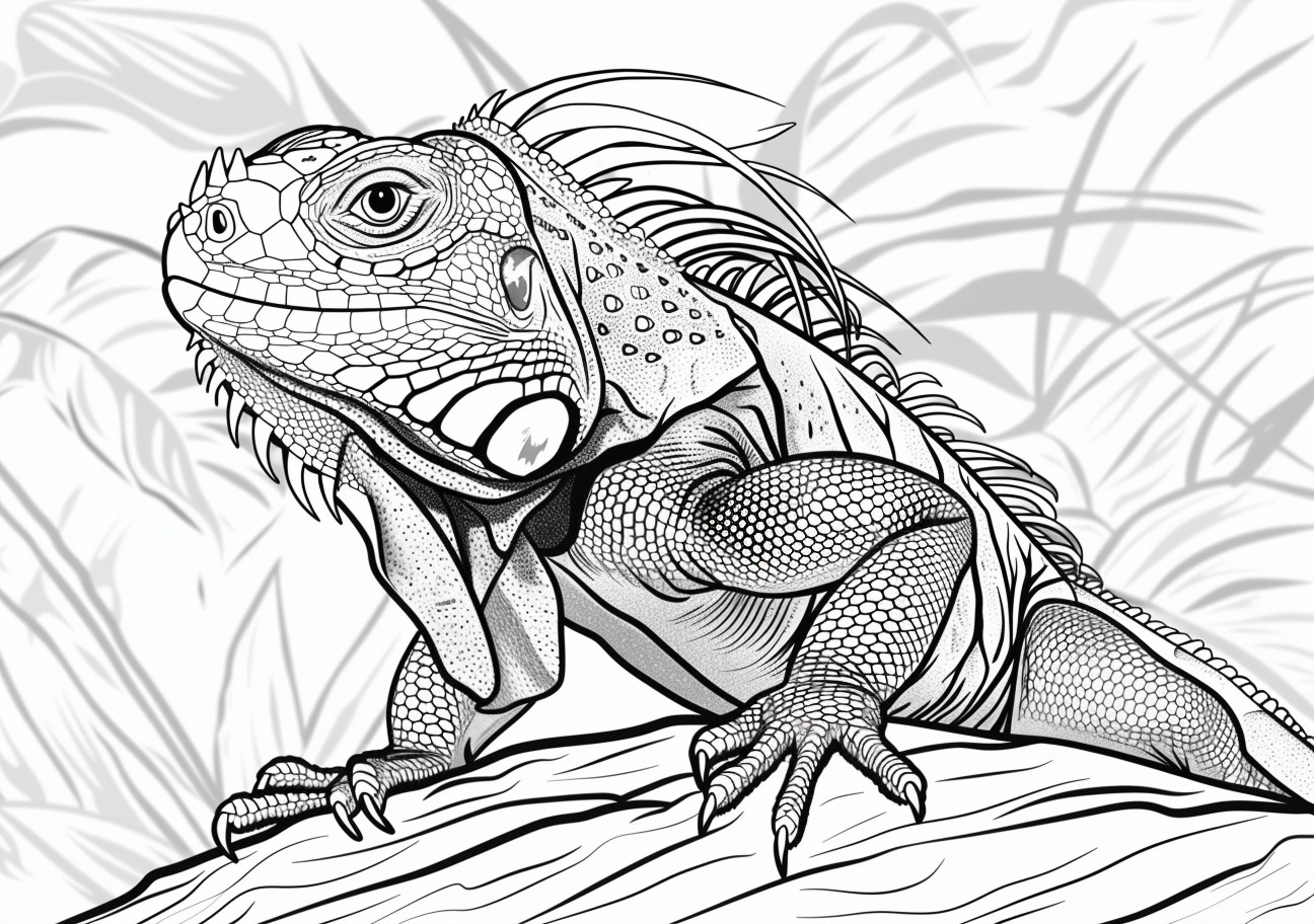 Iguana Coloring Pages, Child Iguana